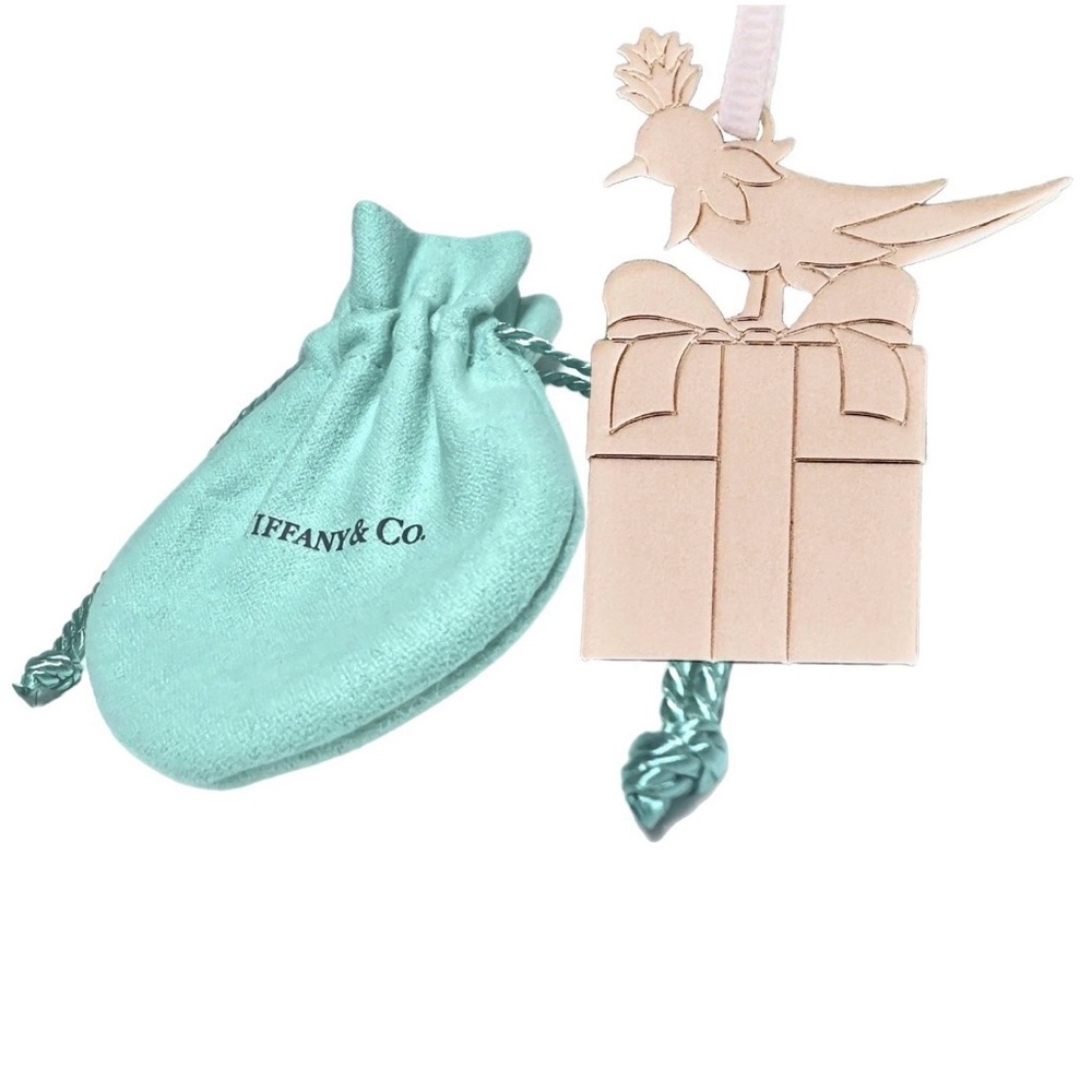Limited Edition Tiffany & Co 2025 Holiday Ornament Bird on a Gift NEW WITH POUCH